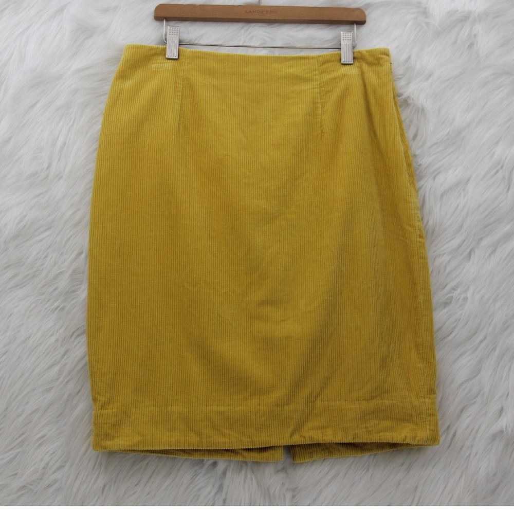 Maeve Anthropologie Women's Size 4 Corduroy Pencil Skirt Goldenrod Yellow Lined